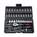 46pcs Car Repair Tool Kit - Ratchet, Wrench, Socket Set