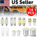 14Pcs T10 36mm LED Interior Car Accessories Kit Map Dome License Plate Lights